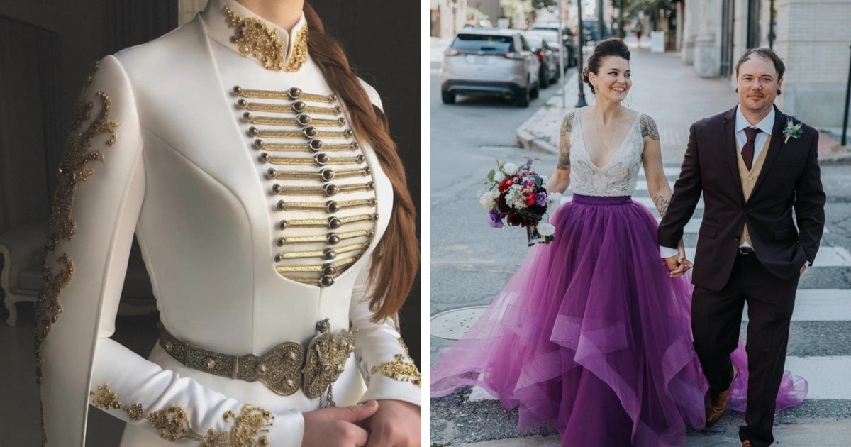18 смелых невест, которые отказались от классических свадебных платьев в пользу креативных нарядов
