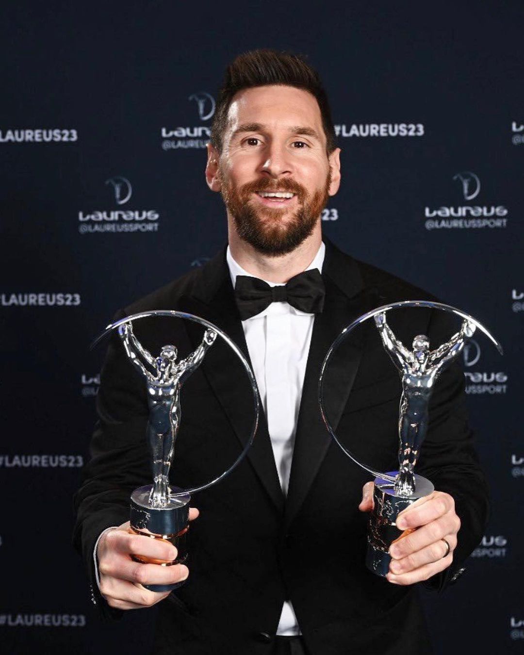 Ліонель Мессі з дружиною на церемонії Laureus World Sports Awards